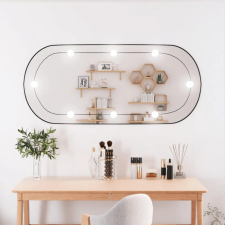 vidaXL ovális üveg falitükör LED fényekkel 45 x 100 cm bútor