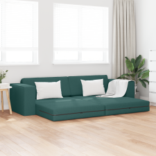vidaXL Padlókanapé ágy 2 az 1-ben Sötét Zöld 245x150x60.5 cm Szövet bútor