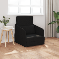 vidaXL Padlószönyeg Ágy 2 az 1-ben Fekete 65x80x83 cm Anyag bútor