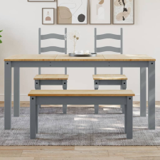 vidaXL Panama szürke tömör fenyőfa ebédlőasztal 160 x 80 x 75 cm bútor