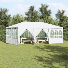 vidaXL Parti Pavilon 10 Oldalfallal - Fehér 6x4 m PE kerti bútor