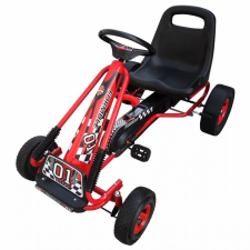 vidaXL Pedálos gokart állítható üléssel piros autópálya és játékautó