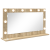 vidaXL Pipere Tükör Sonoma tölgy Szerelt fa, Üveg 80 x 45 x 18 cm Tükör (868319)