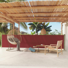vidaXL Piros behúzható oldalsó terasznapellenző 117 x 600 cm kerti bútor