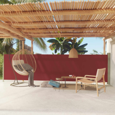 vidaXL piros kihúzható oldalsó terasznapellenző 140 x 600 cm kerti bútor