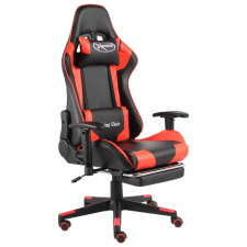 vidaXL Piros PVC forgó gamer szék lábtartóval forgószék
