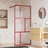 vidaXL piros zuhanyfal átlátszó ESG üveggel 90 x 195 cm