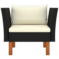 vidaXL polyrattan és tömör eukaliptuszfa kerti kanapé (315764) kerti bútor