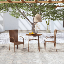 vidaXL Polyrattan Kerti Étkezőgarnitúra - 3 részes - Barna kerti bútor