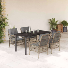 vidaXL Polyrattan Kerti Étkezőgarnitúra - 5 részes kerti bútor