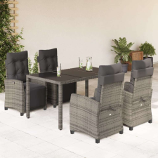 vidaXL Polyrattan Kerti Étkezőgarnitúra - 5 részes - Szürke kerti bútor