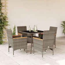 vidaXL Polyrattan Kerti Étkezőgarnitúra - 5 részes - Szürke kerti bútor