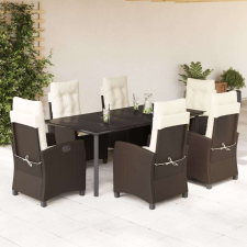 vidaXL Polyrattan Kerti Étkezőgarnitúra - 7 részes - Barna kerti bútor