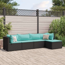 vidaXL Polyrattan Kerti Ülőgarnitúra - 5 részes - Fekete kerti bútor