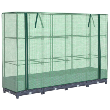 vidaXL rattan megjelenésű magaságyás melegháztakaróval 160x40x123 cm (4015826) kerti tárolás
