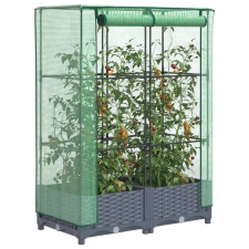 vidaXL rattan megjelenésű magaságyás melegháztakaróval 80x40x123 cm kerti tárolás