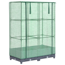 vidaXL rattan megjelenésű magaságyás melegháztakaróval 80x40x123 cm (4015824) kerti tárolás