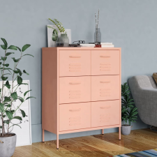 vidaXL rózsaszín acél fiókos szekrény 80 x 35 x 101,5 cm bútor