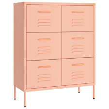 vidaXL rózsaszín acél fiókos szekrény 80 x 35 x 101,5 cm (336148) bútor