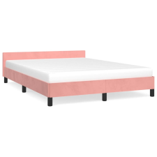 vidaXL rózsaszín bársony ágykeret fejtámlával 140 x 200 cm (347578) - Ágyak és ágykeretek ágy és ágykellék