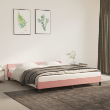 vidaXL rózsaszín bársony ágykeret fejtámlával 160 x 200 cm ágy és ágykellék