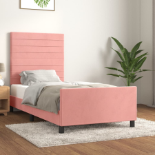 vidaXL rózsaszín bársony ágykeret fejtámlával 90x190 cm ágy és ágykellék