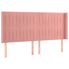 vidaXL rózsaszín bársony fejtámla szárnyakkal 203x16x118/128 cm (3119889) ágy és ágykellék