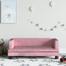 vidaXL Rózsaszín bársony gyerekkanapé 80 x 45 x 30 cm gyermekbútor
