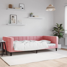 vidaXL rózsaszín bársony kanapéágy 100 x 200 cm bútor