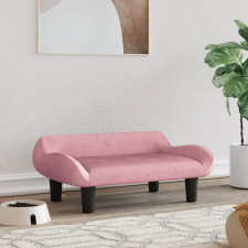 vidaXL rózsaszín bársony kutyaágy 70 x 40 x 24 cm szállítóbox, fekhely kutyáknak