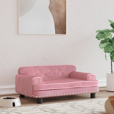 vidaXL rózsaszín bársony kutyaágy 70 x 45 x 30 cm szállítóbox, fekhely kutyáknak