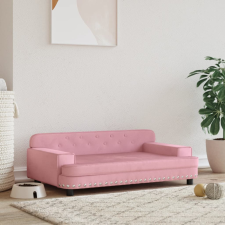 vidaXL rózsaszín bársony kutyaágy 90 x 53 x 30 cm szállítóbox, fekhely kutyáknak
