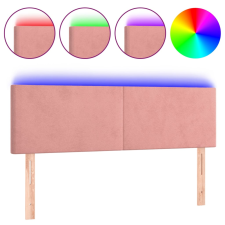 vidaXL rózsaszín bársony LED-es fejtámla 144x5x78/88 cm (3121385) ágy és ágykellék