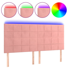 vidaXL rózsaszín bársony LED-es fejtámla 160x5x118/128 cm (3122483) ágy és ágykellék