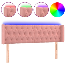 vidaXL rózsaszín bársony LED-es fejtámla 163x16x78/88 cm (3123631) ágy és ágykellék