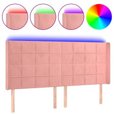 vidaXL rózsaszín bársony LED-es fejtámla 183x16x118/128 cm (3124113) ágy és ágykellék
