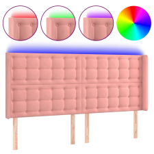 vidaXL rózsaszín bársony LED-es fejtámla 183x16x118/128 cm (3124547) ágy és ágykellék