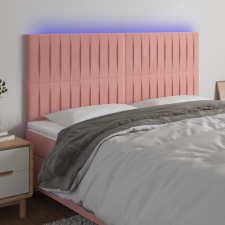 vidaXL rózsaszín bársony LED-es fejtámla 200x5x118/128 cm ágy és ágykellék