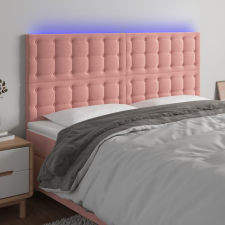 vidaXL rózsaszín bársony LED-es fejtámla 200x5x118/128 cm ágy és ágykellék
