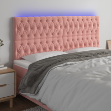 vidaXL rózsaszín bársony LED-es fejtámla 200x7x118/128 cm ágy és ágykellék