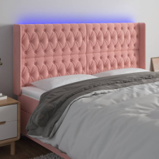 vidaXL rózsaszín bársony LED-es fejtámla 203x16x118/128 cm ágy és ágykellék