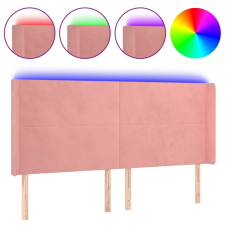 vidaXL rózsaszín bársony LED-es fejtámla 203x16x118/128 cm (3123839) ágy és ágykellék