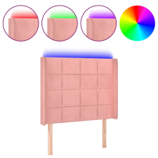 vidaXL rózsaszín bársony LED-es fejtámla 93x16x118/128 cm (3124089) ágy és ágykellék