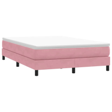 vidaXL rózsaszín bársony rugós ágy matrac nélkül 140x210 cm ágy és ágykellék