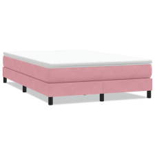 vidaXL rózsaszín bársony rugós ágy matrac nélkül 160x220 cm (3315884) ágy és ágykellék