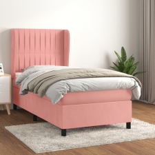 vidaXL rózsaszín bársony rugós ágy matraccal 100 x 200 cm ágy és ágykellék