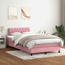 vidaXL rózsaszín bársony rugós ágy matraccal 120x220 cm ágy és ágykellék