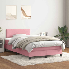 vidaXL rózsaszín bársony rugós ágy matraccal 120x220 cm ágy és ágykellék
