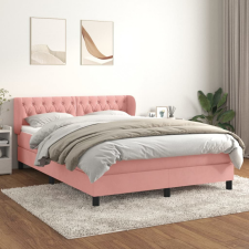vidaXL rózsaszín bársony rugós ágy matraccal 140x190 cm ágy és ágykellék