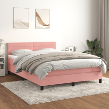 vidaXL rózsaszín bársony rugós ágy matraccal 140x200 cm ágy és ágykellék